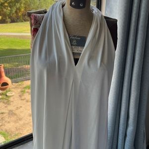 Halter type off white shell
